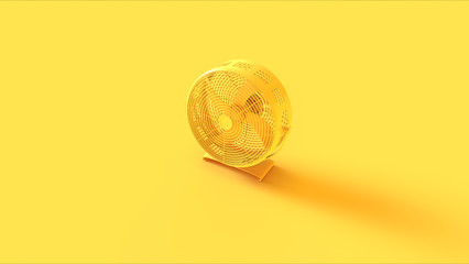 Fototapeta Yellow Office Cooling fan 3d illustration 3d render obraz