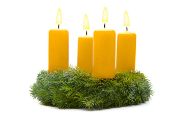Goldener Adventskranz