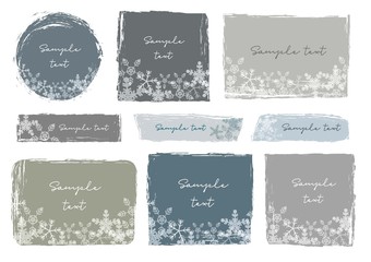 水彩のフレームセット_冬