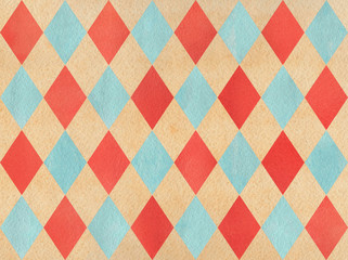 Watercolor diamond pattern.