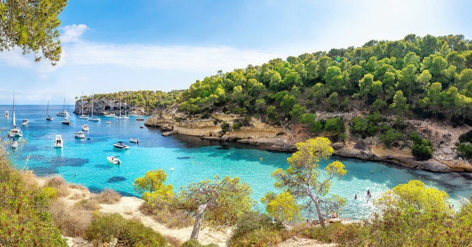panoramic view at the coastline of mallorca