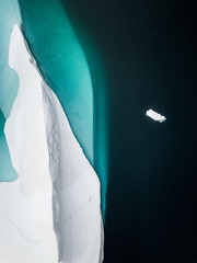 Aerial photo of an iceberg in the Arctic