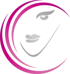Frau, Gesicht, Haare, Friseur Logo