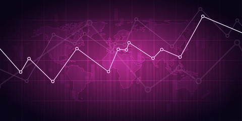 Stock market graph .Business candle stick graph chart of stock market investment trading on dark background design. Trend of graph, Bullish point. Vector illustration