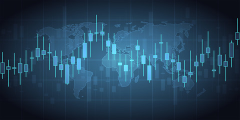 Business candle stick graph chart of stock market investment trading on background design. Stock market graph . Vector illustration
