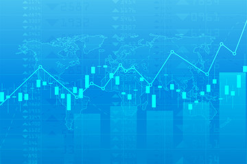 Business candle stick graph chart of stock market investment trading on background design. Stock market graph . Vector illustration