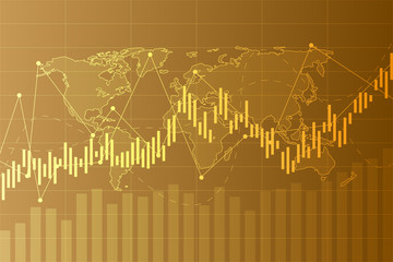 Business candle stick graph chart of stock market investment trading on background design. Stock market graph . Vector illustration