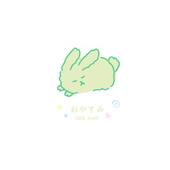 Obraz premium Green bunny Good Night card