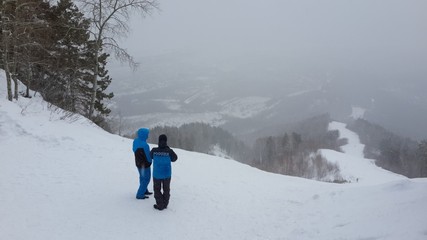 skier in mountains