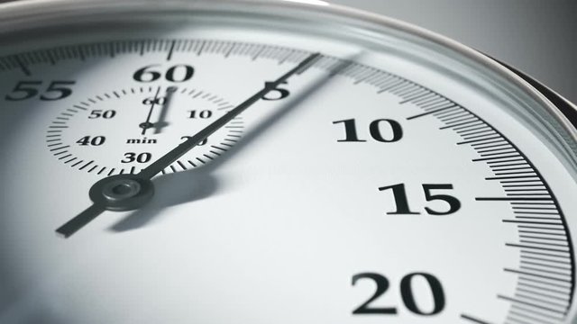 Vintage stopwatch counting seconds. Precise, accurate time measurement. 4KHD