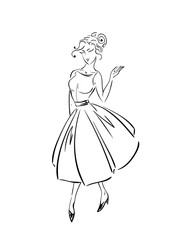 Fototapeta premium Fashion freehand dress sketch