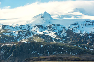 Beautiful views of the snow-capped mountains in Iceland.
