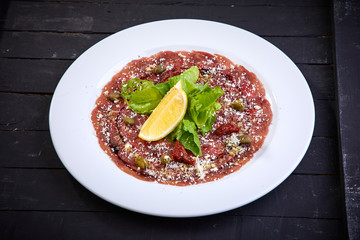 beef carpaccio with capers