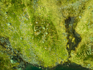 Water and rocks, view from above