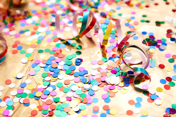 Fototapeta premium holiday ribbons and confetti