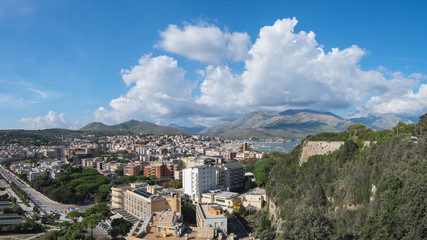 Fototapeta na wymiar The panoramic view of modern part of Gaeta town - an ancient town in Lazio