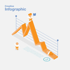 Flat design modern Infographic dashboard of business marketing. Vector illustration.