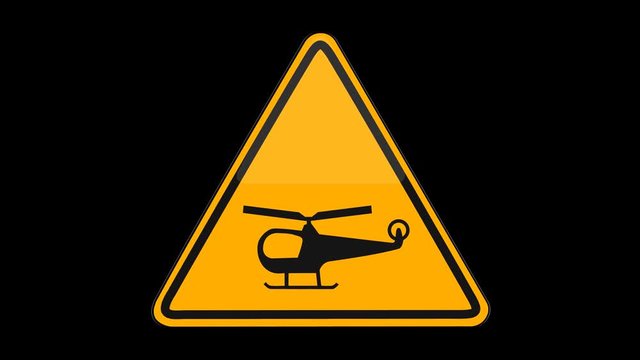 Symbol Low Flying Helicopters Yellow Sign Alpha Channel