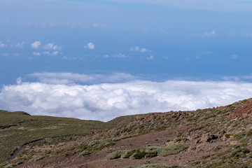 View above the clouds at Roque de Los Muchachos, La Palma Island, Canaries, Spain