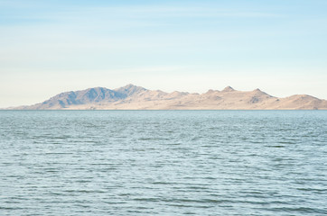 Water meets land--A calming view near the Great Salt Lake State Marina.
