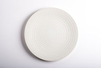 Empty dish isolated on a white background. Top view.