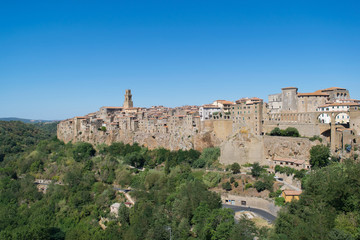 Pitigliano medieval town in Tuscany Italy - architecture background