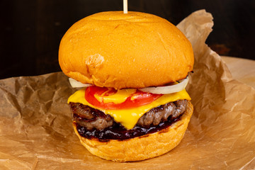 Tasty homemade burger