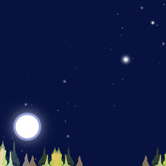 Obraz na płótnie Canvas night sky with stars and moon