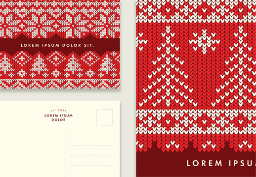Postcard Layouts with Knitted Textures