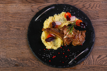 Lamb with mashed potato