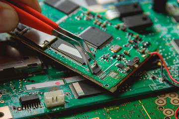 Printed Circuit Board with many electrical components