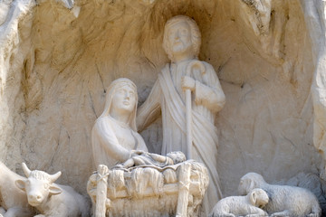 Nativity Scene, birth of Jesus Christ, Mary's Way in Klenovnik, Croatia 