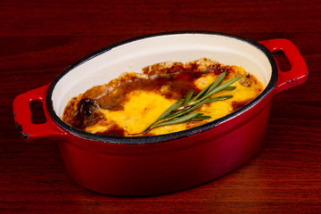 Goulash soup in the pot