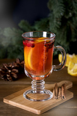 Mulled Cider with Added Spices and Citrus Delicious and Warming Hot Drink Winter Christmas Holidays...