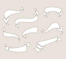 banner and tag ribbon label set . 