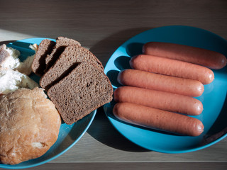 Sausages And Bread