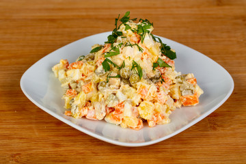 Traditional Russian salad