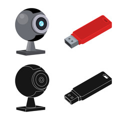 Isolated object of laptop and device symbol. Collection of laptop and server vector icon for stock.