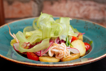 Seafood starter with vegetables