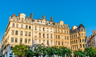 Fototapeta na wymiar French architecture in the city centre of Lyon