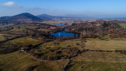 Fototapeta premium Pivka intermittent lakes (Pivška jezera) are hydrologic phenomena in western Slovenia. A group of 17 lakes inundates karst depressions during high groundwater level in late autumn and again in spring.
