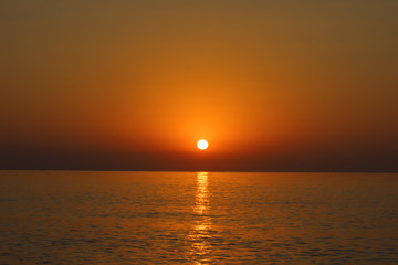 Beautiful sea landscape. Sunrise at the sea