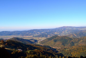Fototapeta na wymiar Blick vom Hinterwaldkopf im Herbst