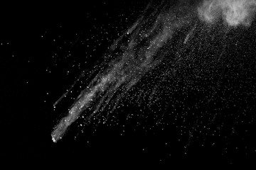 Explosion of white dust on black background. - 228711394