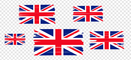 UK Flag with colored hand drawn lines. Vector illustration