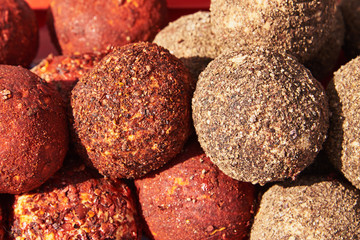 White soft cheese in spices