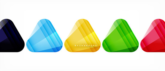 Glass triangles modern geometric composition, abstract background