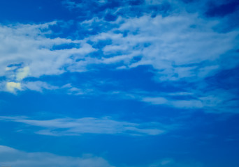 Beautiful blue sky with few clouds