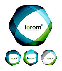 Set of geometric convergence vector icons