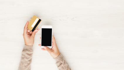 Online shopping in internet concept